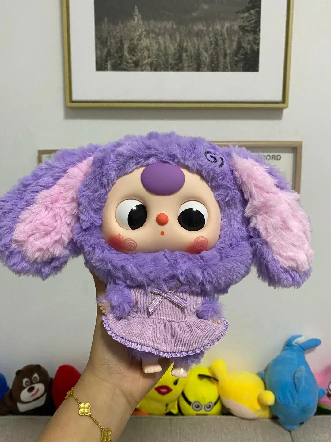 아기 3마리 큰 머리 아기 지퍼백 플러시 블라인드 박스 